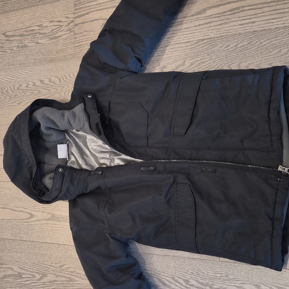 Columbia Kids Black Hooded Jacket Size M (10/12)